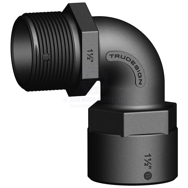 Coupling Trudesign black 90° elbow 1-1/2 BSPF x 1-1/2 BSPM