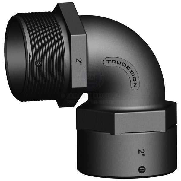 Coupling Trudesign black 90° elbow 2 BSPF x 2 BSPM