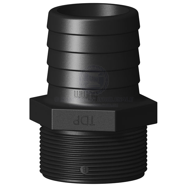Hose tail Trudesign black straight 2 BSPM x 2 | Sam Allen