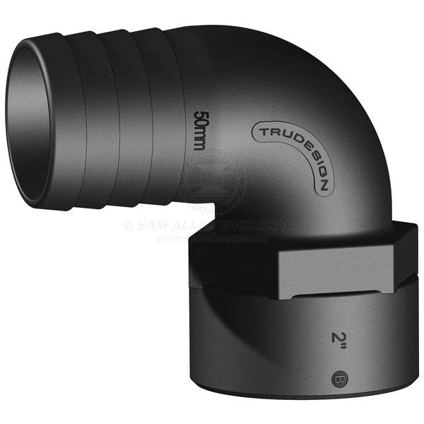 Hose tail Trudesign black 90° elbow 2 BSPF x 2 | Sam Allen
