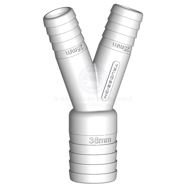 Hose joiner Trudesign white Y stepped 1-1/2 x 1 x 1 | Sam Allen