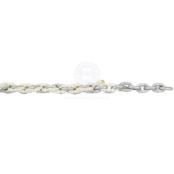 Anchor warp kit 12.5mm x 100m nat 8 str nylon - 6mm x 10m gal chain | Sam Allen