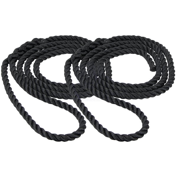 Fender lines polyester 3 strand with eye black 12mm x 3m pair | Sam Allen