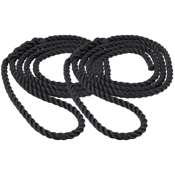 Fender lines polyester 3 strand with eye black 10mm x 2m pair | Sam Allen