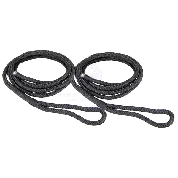 Fender lines braided polyester blk inc eye 10mm x 2.5m pair-pack of 12