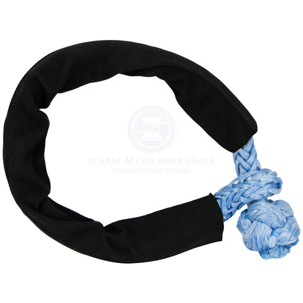 Soft shackle UHMWPE 10mm x 150mm blue with sleeve 9600kg - pair | Sam Allen