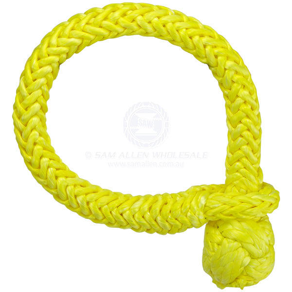 Soft shackle UHMWPE 14mm x 150mm yellow no sleeve 23750kg - single