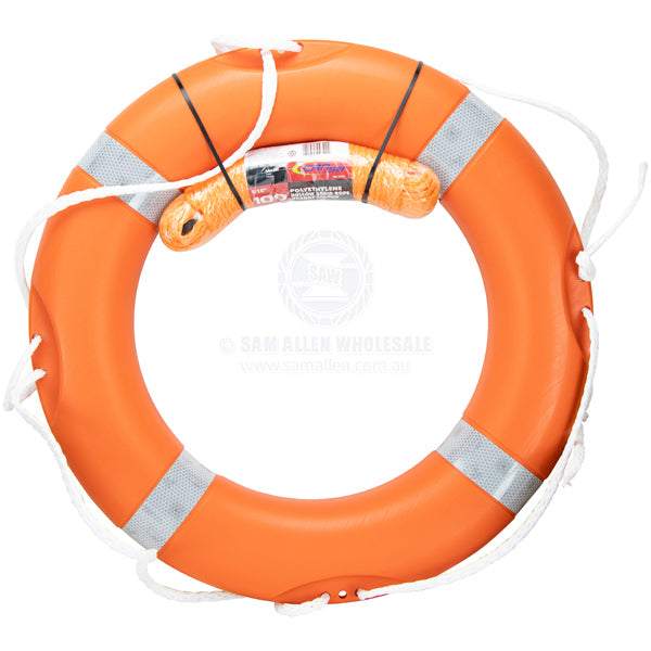 Lifebuoy Capri round foam filled 650mm OD with 30m rope SOLAS