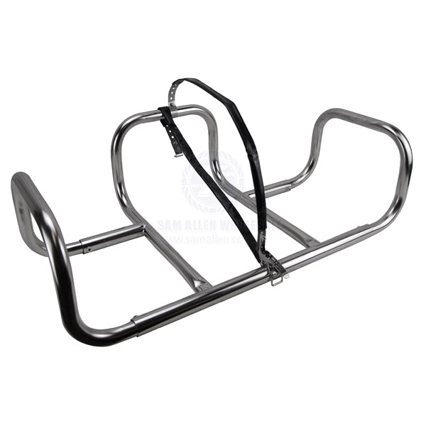 Life raft mounting frame with 4 piece deck / rail bracket kit