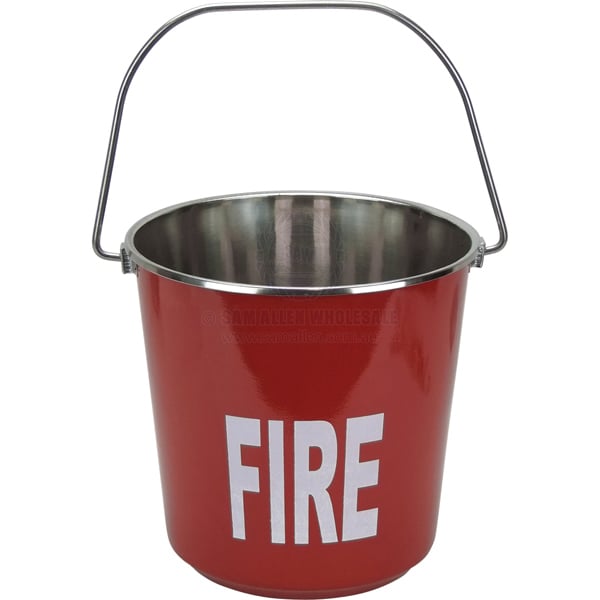 Bucket SS fire red painted round 9 litres | Sam Allen