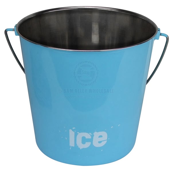 Bucket SS ice blue painted round 9 litres | Sam Allen