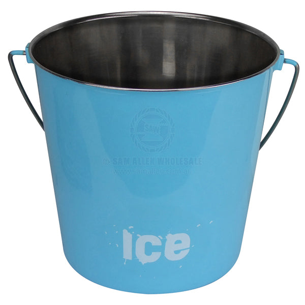 Bucket SS ice blue painted round 9 litres - pack of 6 | Sam Allen