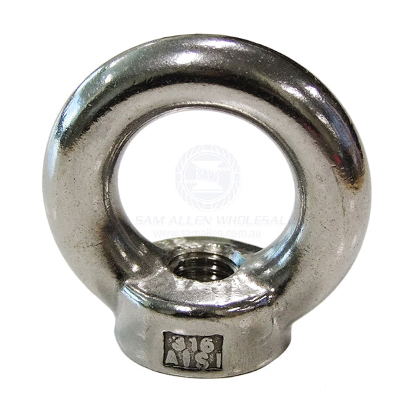 Eye nut 316G cast SS collared M10 thread