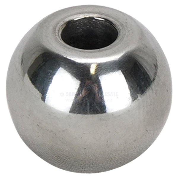 Ball balustrade 316G cast SS M6 6mm smooth bore x 17mm OD