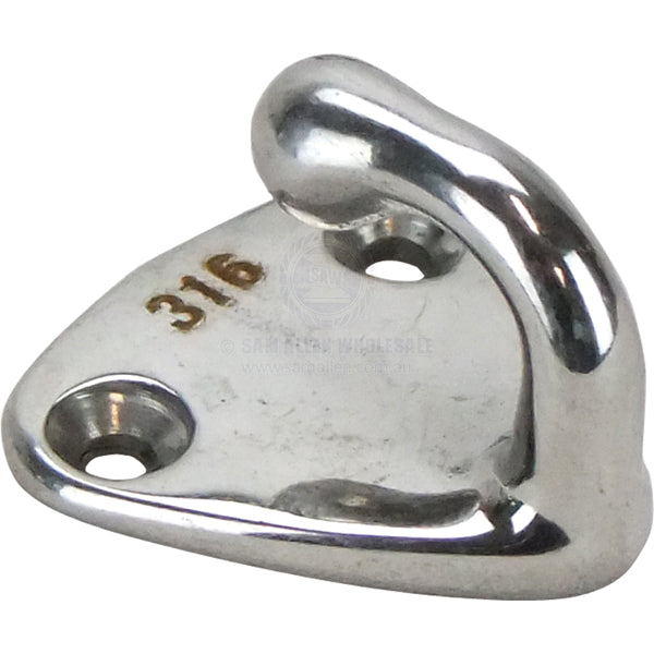 Hook 316G cast SS fixed 25 x 26mm base 7mm wide opening - pack of 2