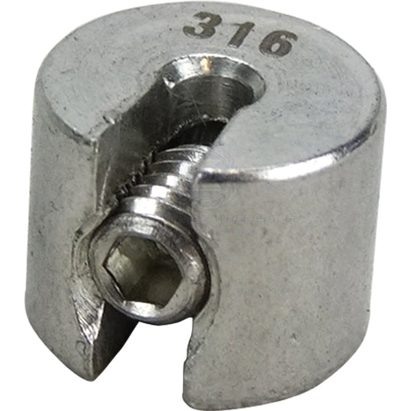 Cable stop clamp 316G SS suit 5/32 - 4.0mm wire