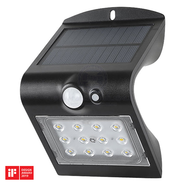 Light LED wall smart solar motion sensor 200lu black - pack of 20