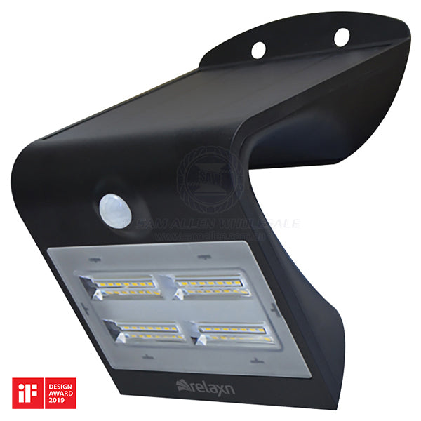 Light LED wall smart solar motion sensor 400lu black - pack of 12