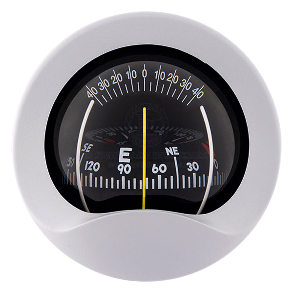 Compass Autonautic bulkhead mount 85mm black card white body (Zone C)