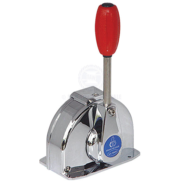 Engine control top mount single red throttle lever only chrome | Sam Allen