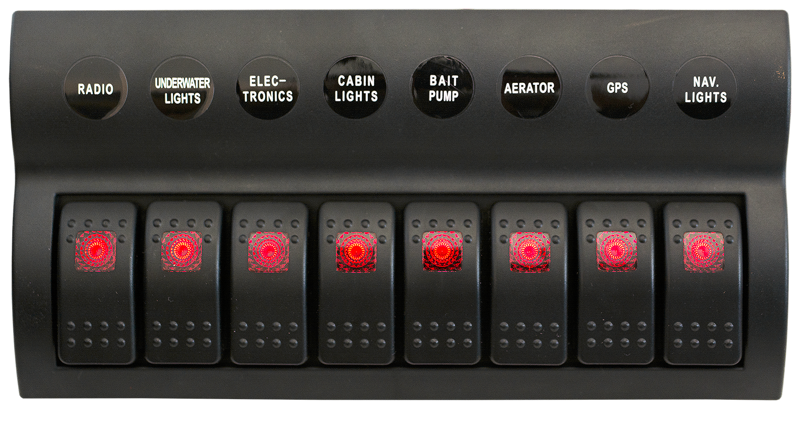 8 Gang Switch Panel With Circuit Breakers - Pre Wired
