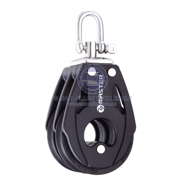 Block Tersma double swivel shackle top 57 x 10mm BB sheaves | Sam Allen