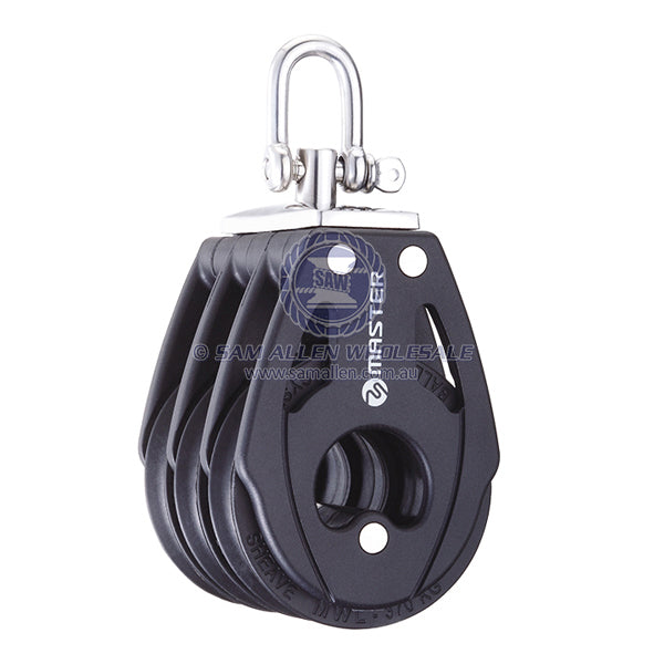 Block Tersma triple swivel shackle top 57 x 10mm BB sheaves | Sam Allen