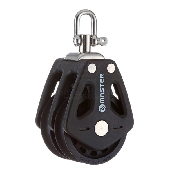 Block Tersma double swivel shackle top 60 x 10mm PB sheave | Sam Allen