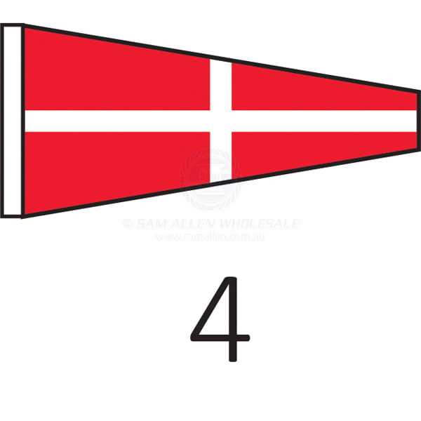 Numeral pennant '4' size 5 915 x 280mm | Sam Allen