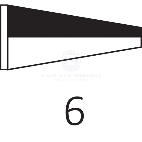 Numeral pennant '6' size 5 915 x 280mm | Sam Allen