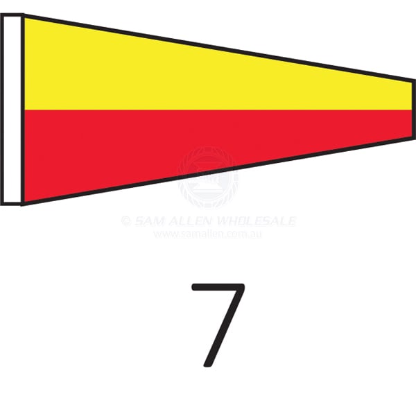 Numeral pennant '7' size 5 915 x 280mm | Sam Allen