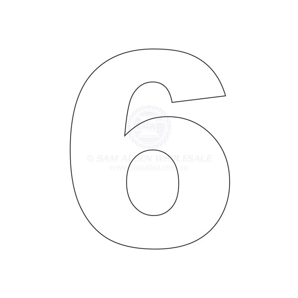 Number 200mm white pair 6 - pack of 10 | Sam Allen
