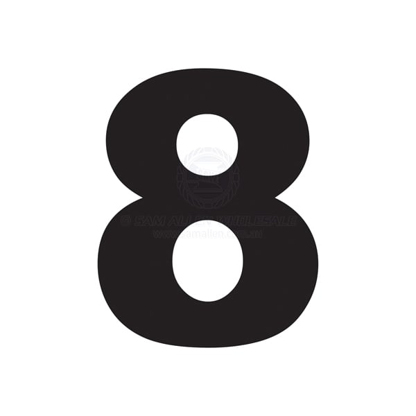 Number 75mm black pair 8 - pack of 10 | Sam Allen