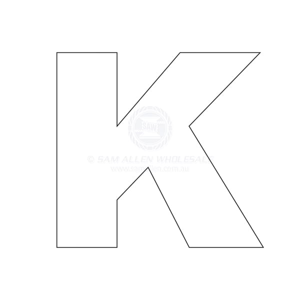 Letter 75mm white pair K - pack of 10 | Sam Allen