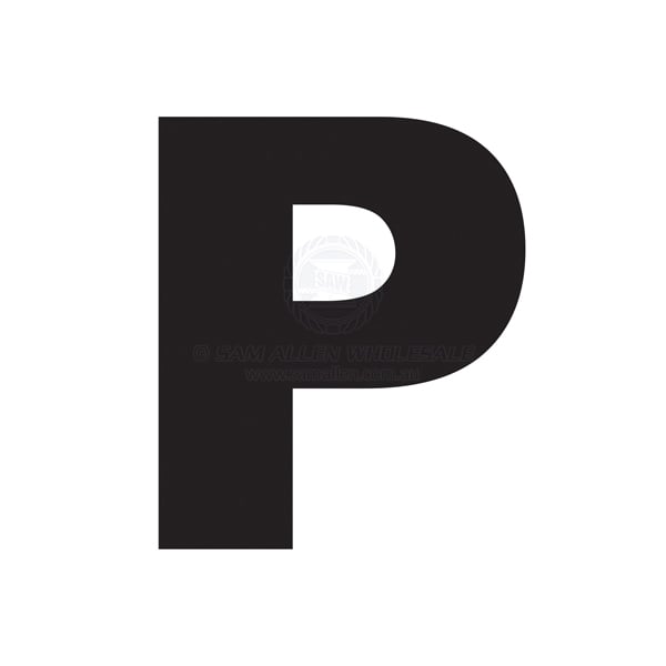 Letter 165mm black pair P - pack of 10 | Sam Allen