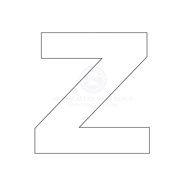 Letter 100mm white pair Z - pack of 10 | Sam Allen
