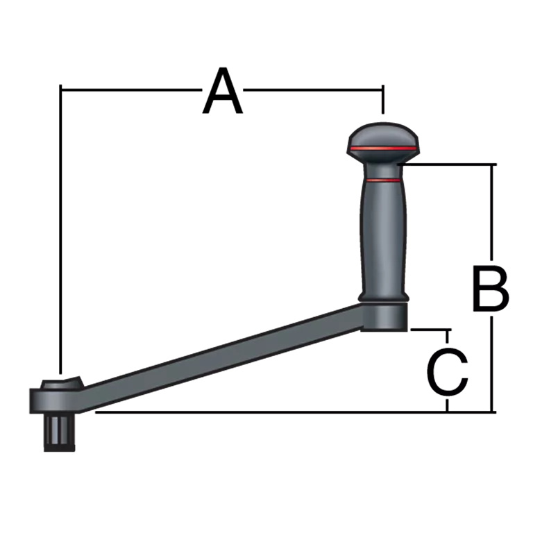 Aluminum Double-Grip Lock-In Winch Handle — 254mm