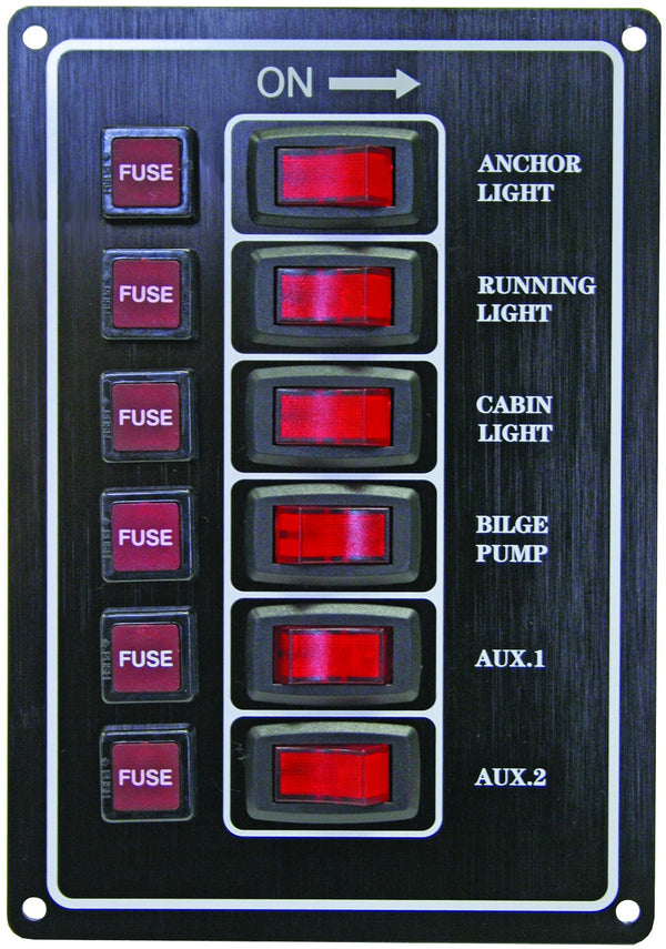 Switch Panel -Black 6 Switch