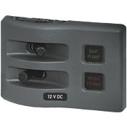 Blue Sea WeatherDeck® 12V DC Waterproof Fuse Panel - Gray 2 Positions