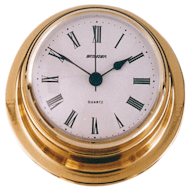 70mm Clock Polished Brass with Roman Numerals