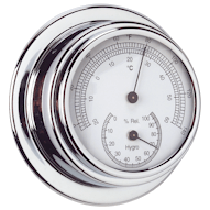 70mm Thermometer & Hygrometer Combo Chrome Brass