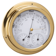 120mm Barometer, Thermometer & Hygrometer Combo Polished Brass