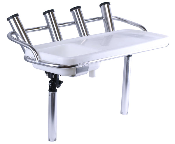 Axis Stainless Steel Bait Board With Rod Holders & Sink