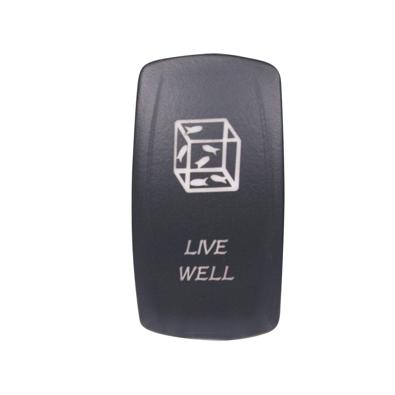 Laser Etched Water Resistant Rocker Switches - Red Illuminated