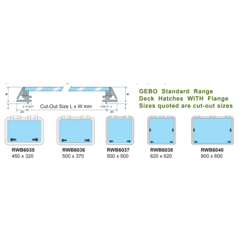 GEBO Standard Range Deck Hatches with flange