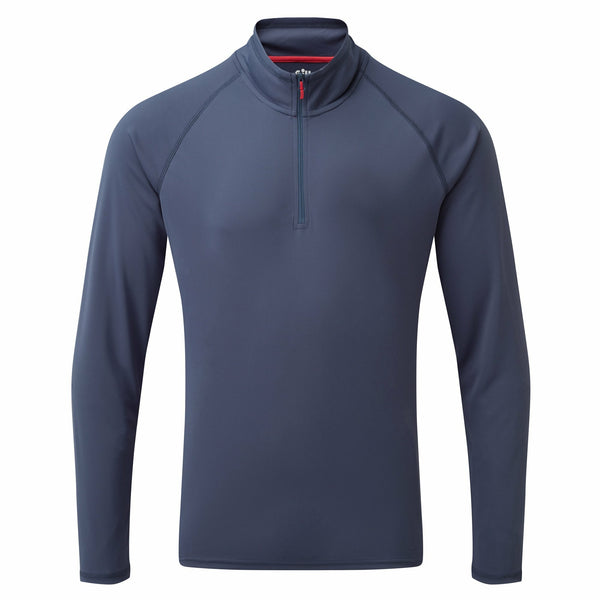 Gill Men's UV Tec Zip Tee Long Sleeve - Ocean