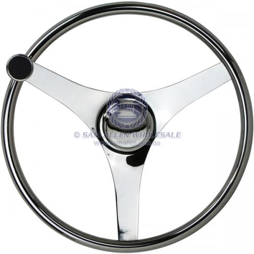 STEERING WHEELS - 3 SPOKE - POLISHED STAINLESS STEEL