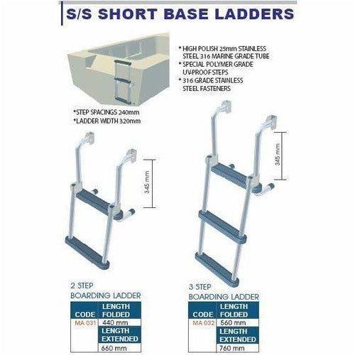 S/S Short Base Ladder - 3 Step