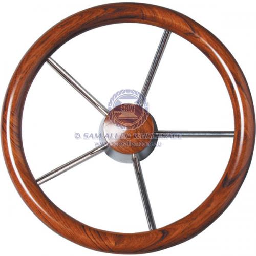 ULTRAFLEX STEERING WHEELS - V62 & V67 - MAHOGANY GRIP - NON-MAGNETIC S/S