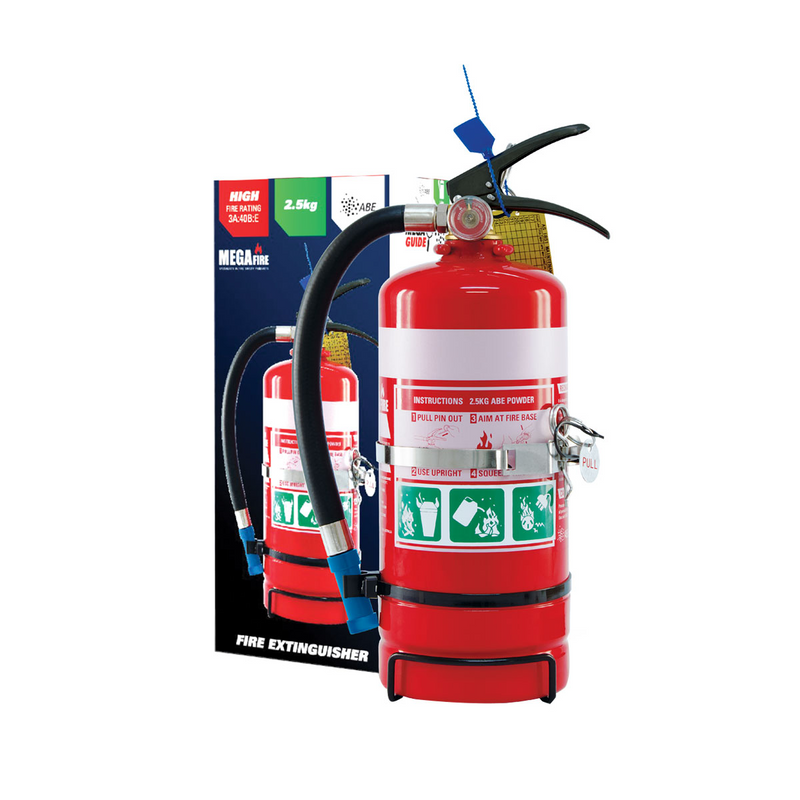 MegaFire 2.5kg Fire Extinguisher - 3A:30B:E Rating